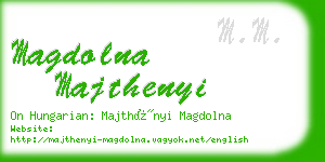 magdolna majthenyi business card